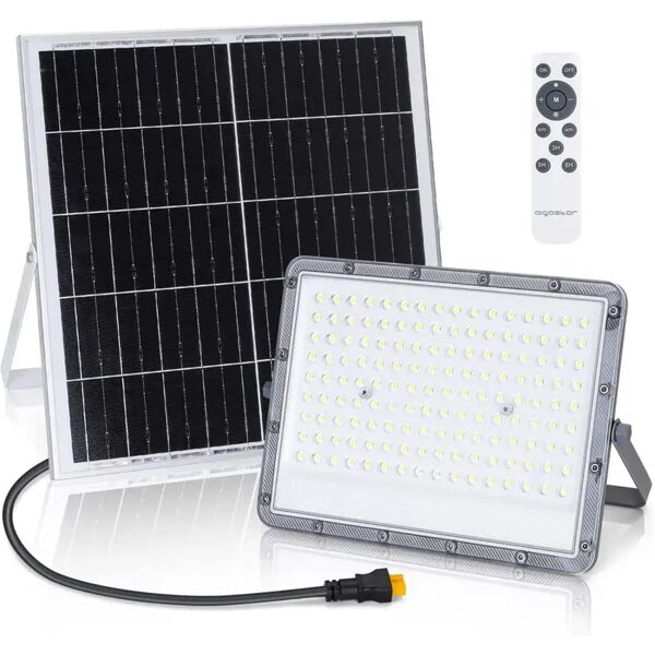 faro led pannello solare 100w da esterno crepuscolare 4000k