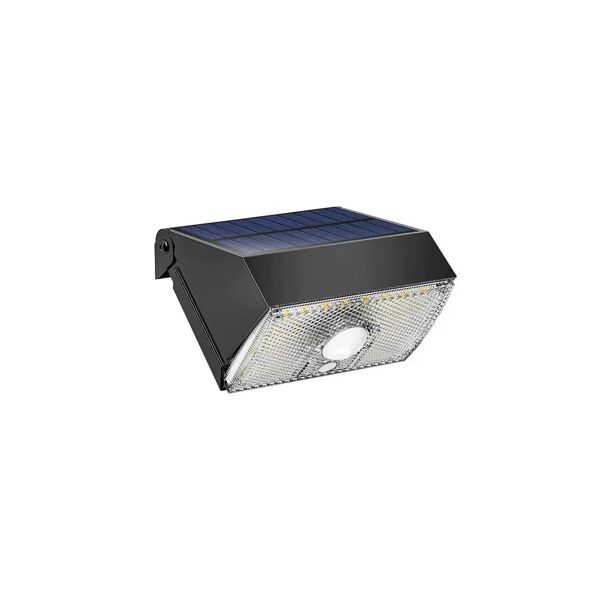 faretto led solare da parete ip65 con sensore pir crepuscolare 1000 lumen 4000k