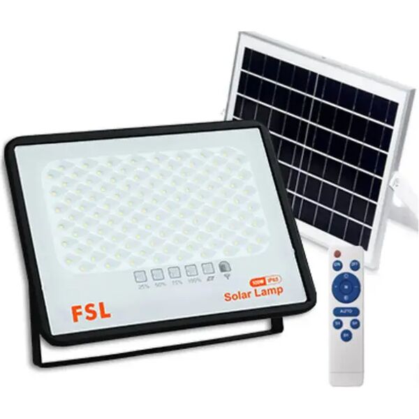 faro led con pannello solare fotovoltaico 60w per esterno ip65 crepuscolare + timer