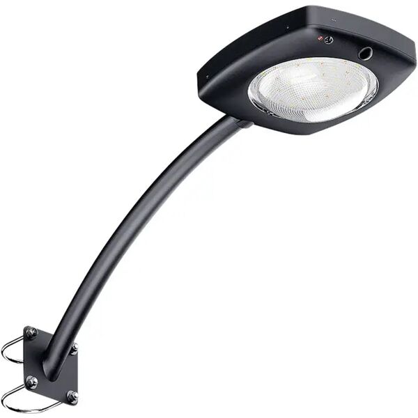 lampione con pannello solare da esterno ip65 con sensore pir crepuscolare telecomando 1200 lumen 4000k