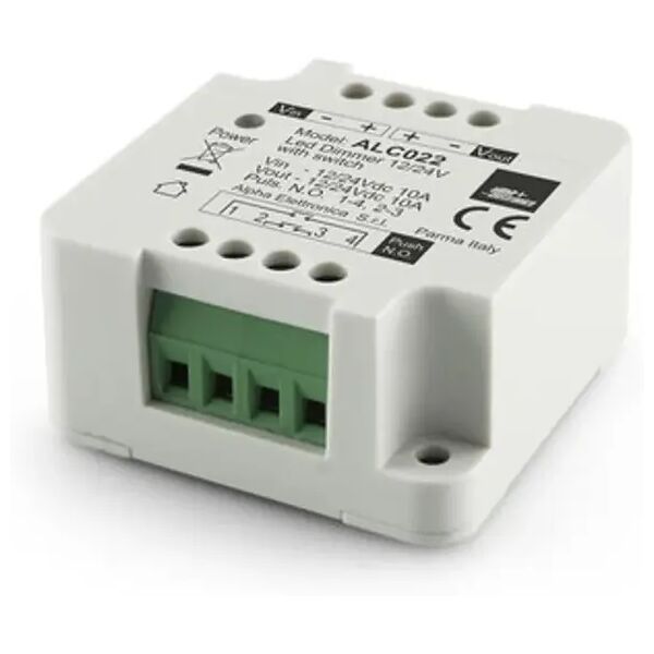 dimmer per striscia led monocolore 12v 24v 10a da scatola 503 comando con pulsante opto isolato