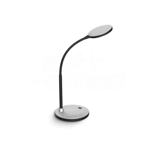 lampada da tavolo led con interruttore luce calda 5,5w snodabile, colore silver