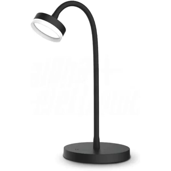 lampada da tavolo led con interruttore touch luce calda 4.6w snodabile, colore nera