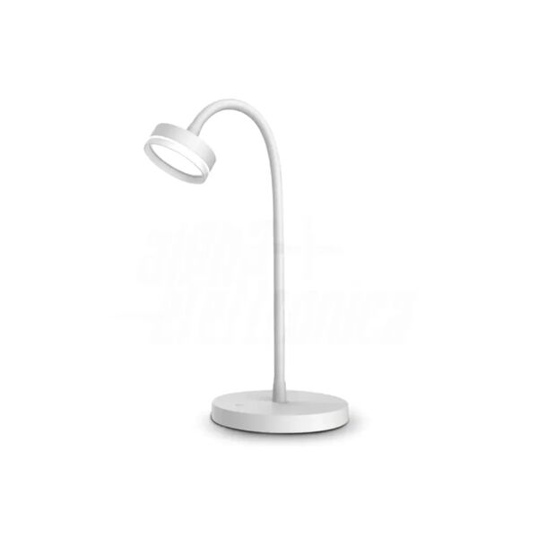 lampada da tavolo led con interruttore touch luce calda 4.6w snodabile, colore bianca