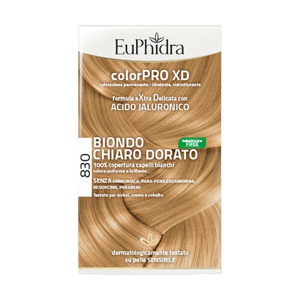 zeta farmaceutici spa euphidra colorpro xd 830 biondo chiaro dorato gel colorante capelli in flacone + attivante + balsamo + guanti