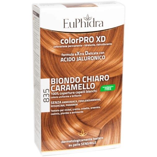 zeta farmaceutici spa euphidra colorpro gel colorante capelli xd 835 caramello 50 ml + attivante + balsamo + guanti