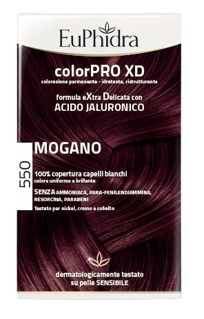zeta farmaceutici spa euphidra colorpro xd 550 mogano gel colorante capelli in flacone + attivante + balsamo + guanti