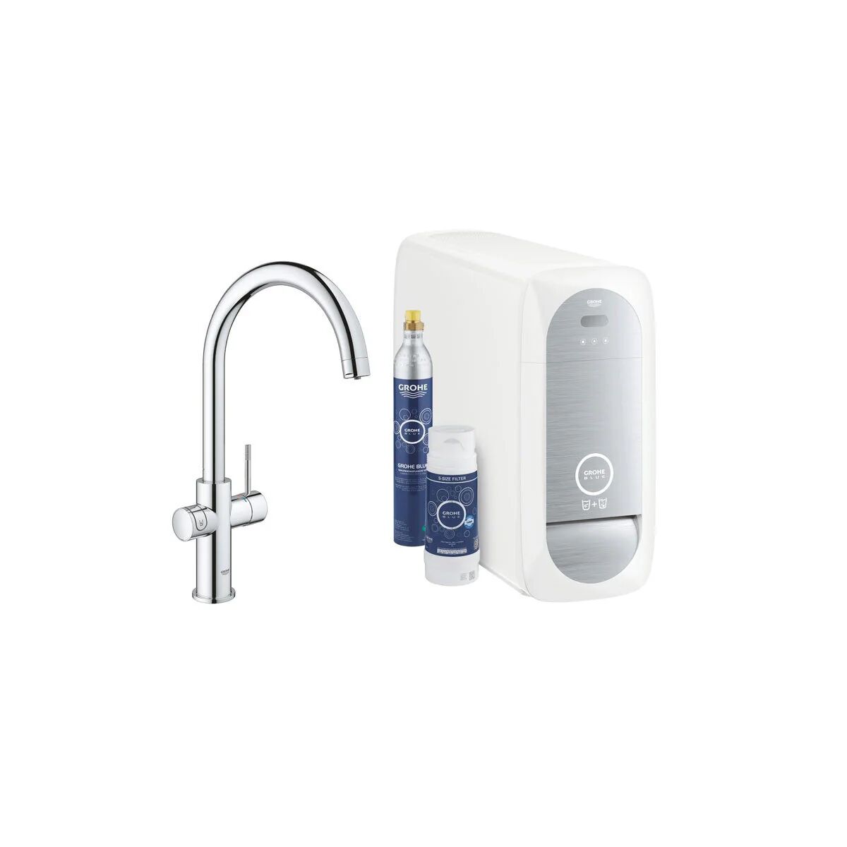 Miscelatore Lavello Grohe Blue Home Con Sistema Filtrante Dell'Acqua E Refrigeratore 31455001