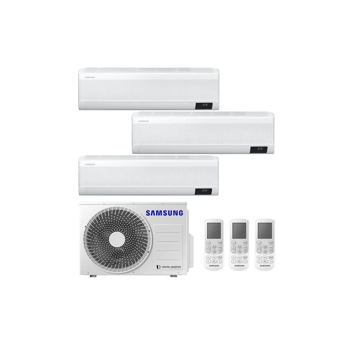 Condizionatore Samsung Windfree Avant Trial Split 7000+7000+7000 Btu Inverter R32 Aj052 A++/A+ Wifi