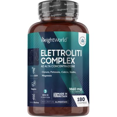 WeightWorld Elettroliti 900 mg 180 Compresse (6 Mesi) con Magnesio, Potassio e Sali Minerali per Idratazione, Energia e Recupero Muscolare WeightWorld Elettroliti 900 mg 180 Compresse (6 Mesi) con Magnesio, Potassio e Sali Minerali per Idratazione, Energia e Recupero Muscolare
