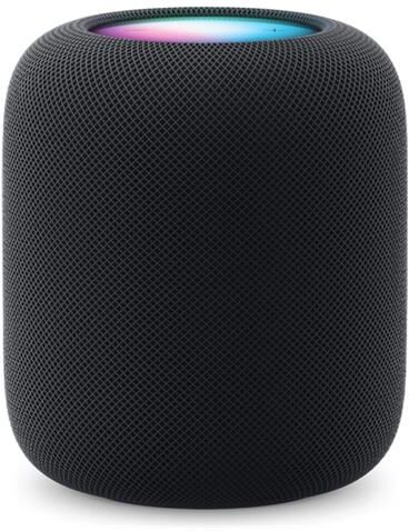 Apple HomePod con woofer ad alta escursione e cinque tweeter beamforming in array. Audia spaziale. Rilevatore dello spazio. Assistente intelligente