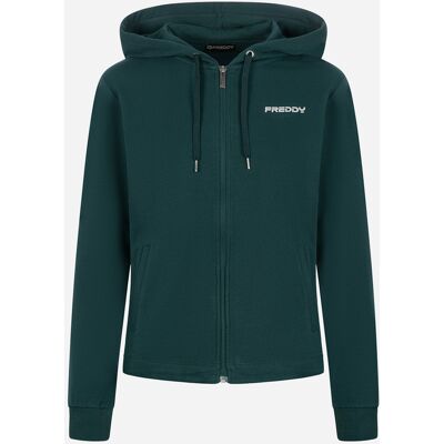 Freddy Small Logo Olografico W - Felpa - Donna - Verde L Freddy Small Logo Olografico W - Felpa - Donna - Verde L