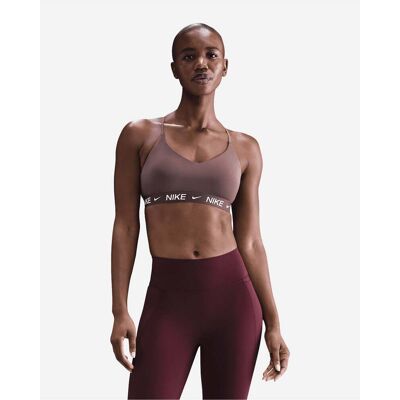 Nike Ls Indy Elastic Logo W - Bra Training - Donna - Marrone L Nike Ls Indy Elastic Logo W - Bra Training - Donna - Marrone L