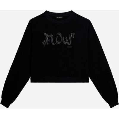 Freddy Round Logo Borchie W - Felpa - Donna - Nero S Freddy Round Logo Borchie W - Felpa - Donna - Nero S