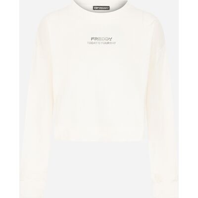 Freddy Crop W - Felpa - Donna - Bianco XS Freddy Crop W - Felpa - Donna - Bianco XS