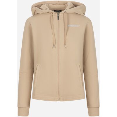Freddy Small Logo Olografico W - Felpa - Donna - Beige XS Freddy Small Logo Olografico W - Felpa - Donna - Beige XS