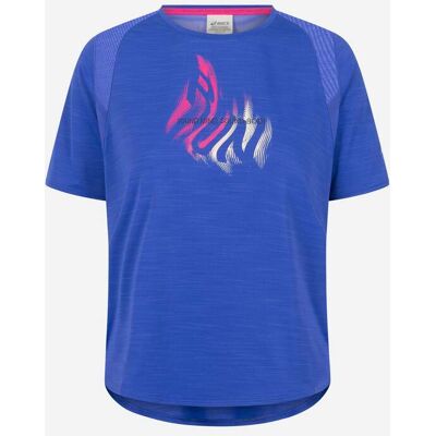 Asics Road Graphic W - T-shirt Running - Donna - Blu L Asics Road Graphic W - T-shirt Running - Donna - Blu L