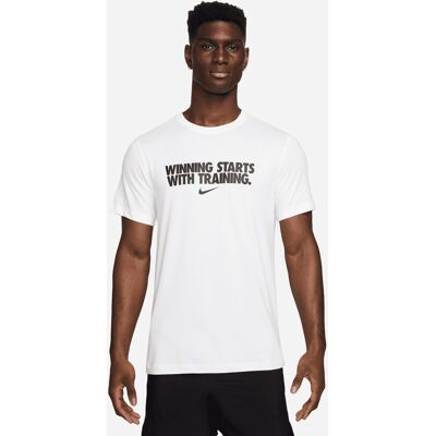 Nike Dri Fit Gfx Winning M - T-shirt Training - Uomo - Bianco L Nike Dri Fit Gfx Winning M - T-shirt Training - Uomo - Bianco L