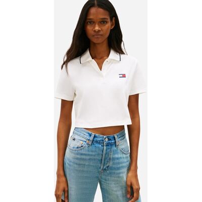 Tommy Hilfiger Badge Crop W - Polo - Donna - Bianco nd_XS Tommy Hilfiger Badge Crop W - Polo - Donna - Bianco nd_XS