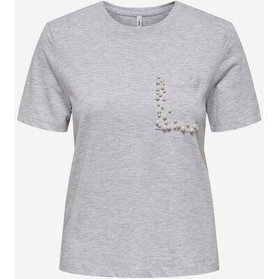 Only Taschino Perle W - T-shirt - Donna - Grigio XS Only Taschino Perle W - T-shirt - Donna - Grigio XS