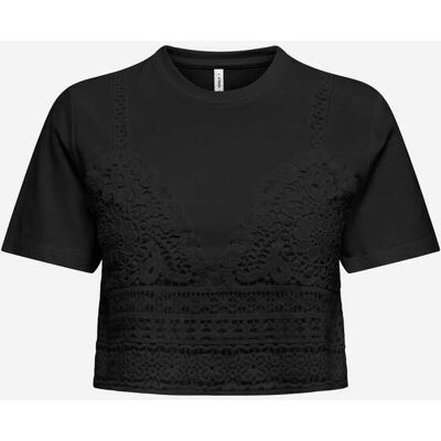 Only Betsy Crop W - T-shirt - Donna - Nero S Only Betsy Crop W - T-shirt - Donna - Nero S