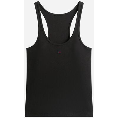 Tommy Hilfiger Slim Racer Back Rib W - Canotta - Donna - Nero XS Tommy Hilfiger Slim Racer Back Rib W - Canotta - Donna - Nero XS