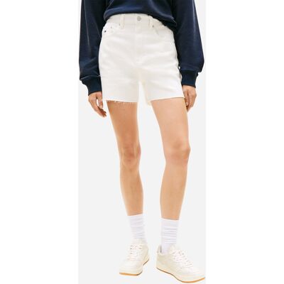 Tommy Hilfiger Mom Fit Denim W - Short - Donna - Bianco W29 Tommy Hilfiger Mom Fit Denim W - Short - Donna - Bianco W29