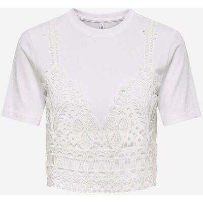 Only Betsy Crop W - T-shirt - Donna - Bianco S Only Betsy Crop W - T-shirt - Donna - Bianco S
