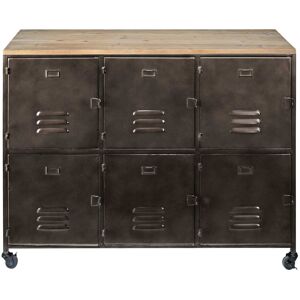 Maisons du Monde Madia a rotelle a 6 ante in metallo e abete 119 cm 119x89x40cm Maisons du Monde Madia a rotelle a 6 ante in metallo e abete 119 cm 119x89x40cm