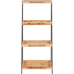 Maisons du Monde Scaffale nero in metallo niero e abete 52x127x30cm Maisons du Monde Scaffale nero in metallo niero e abete 52x127x30cm