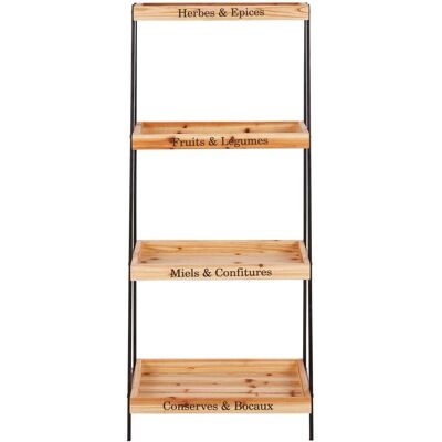 Maisons du Monde Scaffale nero in metallo niero e abete 52x127x30cm Maisons du Monde Scaffale nero in metallo niero e abete 52x127x30cm