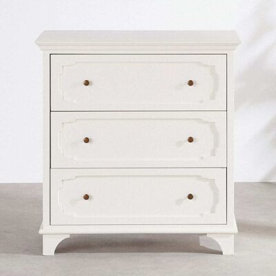 Maisons du Monde Cassettiera bianca a 3 cassetti lung. 83 cm 82.5x88x42cm Maisons du Monde Cassettiera bianca a 3 cassetti lung. 83 cm 82.5x88x42cm