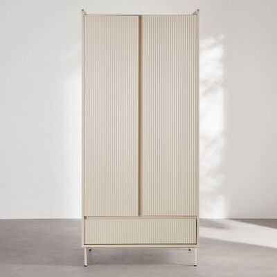 Maisons du Monde Armadio bianco con 2 ante a battente e 1 cassetto lung. 90 cm 90.2x200.8x55cm Maisons du Monde Armadio bianco con 2 ante a battente e 1 cassetto lung. 90 cm 90.2x200.8x55cm