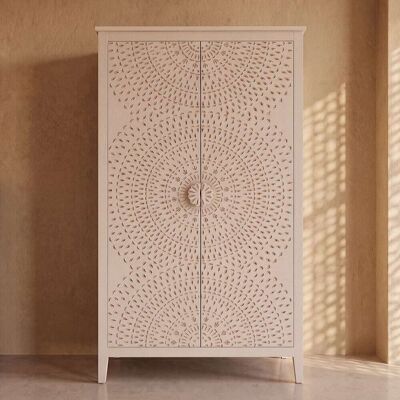 Maisons du Monde Armadio a 2 ante in legno di pino bianco, lung. 100 cm 100x172x51cm Maisons du Monde Armadio a 2 ante in legno di pino bianco, lung. 100 cm 100x172x51cm