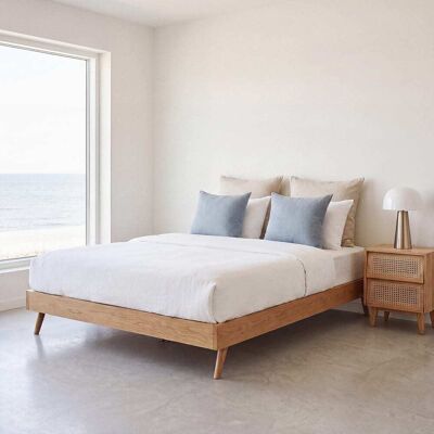 Maisons du Monde Letto vintage in legno 160x200 cm con rete a doghe 160x27x200cm Maisons du Monde Letto vintage in legno 160x200 cm con rete a doghe 160x27x200cm