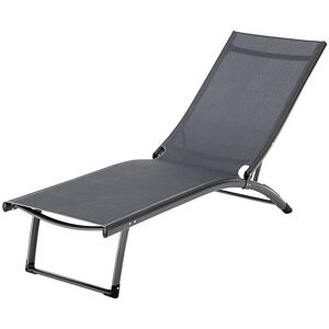 Maisons du Monde Lettino prendisole in alluminio e tela plastificata antracite 52x28.5x174cm Maisons du Monde Lettino prendisole in alluminio e tela plastificata antracite 52x28.5x174cm