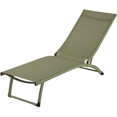 Maisons du Monde Lettino prendisole in alluminio e tela verde kaki 52x28.5x174cm Maisons du Monde Lettino prendisole in alluminio e tela verde kaki 52x28.5x174cm