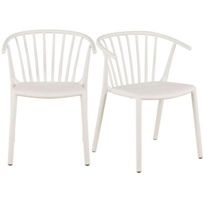 Maisons du Monde Set di 2 sedie per ristorante in polipropilene beige screziato 59x74.2x51cm Maisons du Monde Set di 2 sedie per ristorante in polipropilene beige screziato 59x74.2x51cm