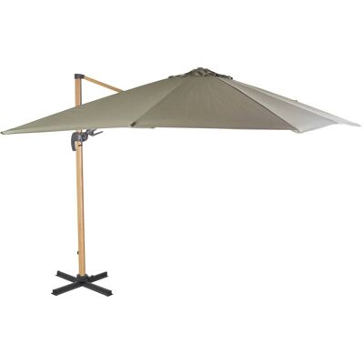 Maisons du Monde Ombrellone decentrato 3x3 m in alluminio effetto legno e tela verde kaki 300x260x300cm Maisons du Monde Ombrellone decentrato 3x3 m in alluminio effetto legno e tela verde kaki 300x260x300cm