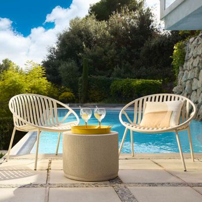 Maisons du Monde Set di 2 poltrone da giardino argilla 80x73.5x70.5cm Maisons du Monde Set di 2 poltrone da giardino argilla 80x73.5x70.5cm