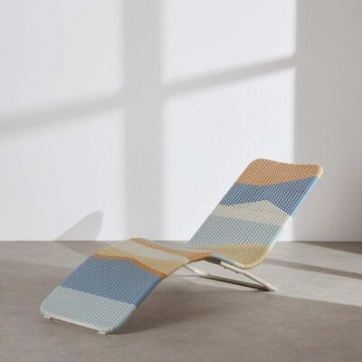 Maisons du Monde Lettino prendisole in acciaio e resina multicolore 59x69x171cm Maisons du Monde Lettino prendisole in acciaio e resina multicolore 59x69x171cm
