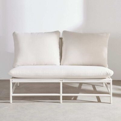 Maisons du Monde Divano da giardino a 2 posti in alluminio, textilene e cuscini in poliestere riciclato color argilla 127.5x74x90cm Maisons du Monde Divano da giardino a 2 posti in alluminio, textilene e cuscini in poliestere riciclato color argilla 127.5x74x90cm
