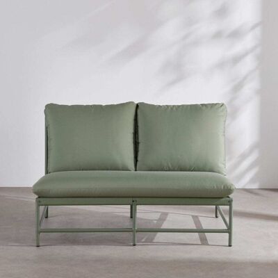 Maisons du Monde Divano da giardino a 2 posti in alluminio, textilene e cuscini in poliestere riciclato verde kaki 127.5x74x90cm Maisons du Monde Divano da giardino a 2 posti in alluminio, textilene e cuscini in poliestere riciclato verde kaki 127.5x74x90cm