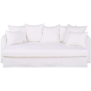 Maisons du Monde Divano 3 posti XXL in lino bianco 220x85x125cm Maisons du Monde Divano 3 posti XXL in lino bianco 220x85x125cm