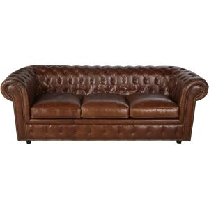 Maisons du Monde Divano trasformabile 3 posti in pelle marrone 215x75.5x93cm Maisons du Monde Divano trasformabile 3 posti in pelle marrone 215x75.5x93cm