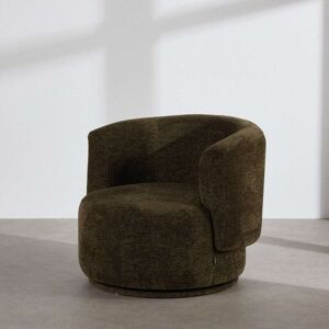 Maisons du Monde Poltrona girevole in tessuto tramato verde kaki 83.5x71x79.5cm Maisons du Monde Poltrona girevole in tessuto tramato verde kaki 83.5x71x79.5cm