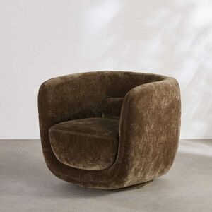 Maisons du Monde Poltrona girevole in velluto verde kaki 83x73x81cm Maisons du Monde Poltrona girevole in velluto verde kaki 83x73x81cm