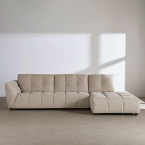 Maisons du Monde Divano 4/5 posti schienale reclinabile e rivestimento effetto velluto beige 328x85x190cm Maisons du Monde Divano 4/5 posti schienale reclinabile e rivestimento effetto velluto beige 328x85x190cm