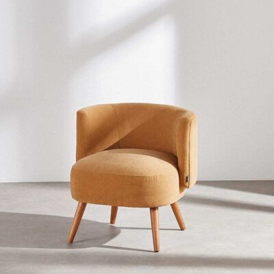 Maisons du Monde Poltrona effetto velluto giallo ocra 65x65x58cm Maisons du Monde Poltrona effetto velluto giallo ocra 65x65x58cm