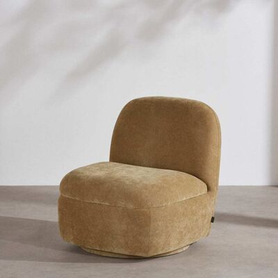 Maisons du Monde Poltrona girevole effetto velluto verde oliva 71x77x76cm Maisons du Monde Poltrona girevole effetto velluto verde oliva 71x77x76cm